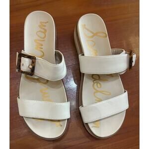 Sam Edelman "Augustine" Platform Slide Ivory Sz 8  Spring Vacation Resort Shore